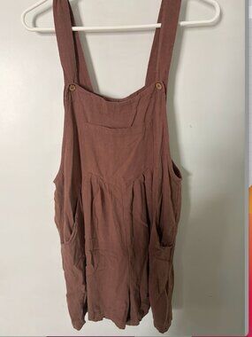 NWT: Anrabess size large brown romper with adjustable straps
